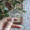 Realistic tiger shark waterproof vinyl sticker, UV resistant decal.