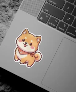 Shiba Inu Dog With Red Bandana Vinyl Sticker