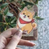 Shiba Inu Dog With Red Bandana Vinyl Sticker #2