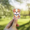 Shiba Inu Dog With Blue Colar Vinyl Sticker