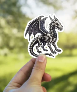 Skeleton Dragon Vinyl Sticker V1
