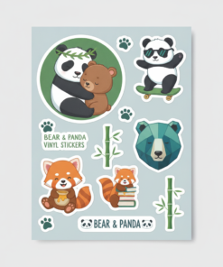 Bear & Panda Vinyl Stickers