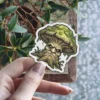A grumpy, ancient moss-covered mushroom creature with glowing green eyes and a gnarled, tree-like face.