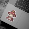 A king mushroom with a crown and regal robe, featuring a cute, simple facial expression.